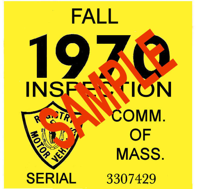 (image for) 1970 Massachusetts FALL INSPECTION Sticker